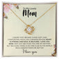To My Lovely Mom | I Love You - Love Knot Necklace